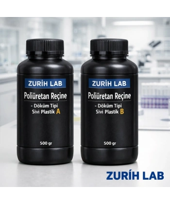 Zurih Lab Poliüretan Reçine Döküm Tipi Sıvı Plastik 1 KG (500 GR + 500 GR) | Yüksek Kaliteli