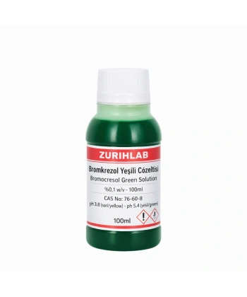 Bromkrezol Yeşili Çözelti 100 mL – Bromocresol Green Solution | Yüksek Kaliteli | Zurih Lab