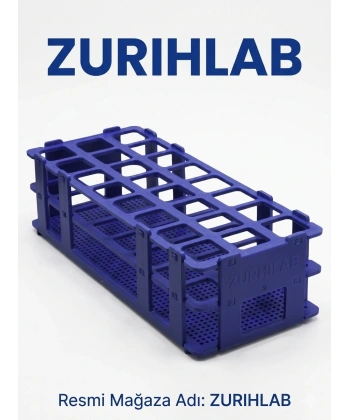 ZURIHLAB Deney Tüpü Standı 24 Tüplük (25 mm) - Laboratuvar Tüp Rafı