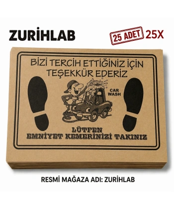 ZURIHLAB Kraft Araba Paspası 35x50 cm - 25 Adetlik Set - Oto Servis Kağıt Paspas - Koruyucu Paspas