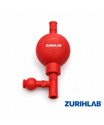 ZURIHLAB Pipet Pompası 50 ml - Üç Yollu Pipet Puarı - Standart Laboratuvar Pipet Aparatı
