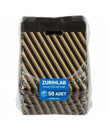 ZURIHLAB Siyah Naylon Poşet 50x60cm - 50 Adetlik Paket