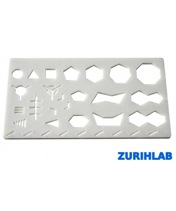 ZURIHLAB Organik Kimya Çizim Şablonu - Kimyasal Yapı ve Halka Cetveli