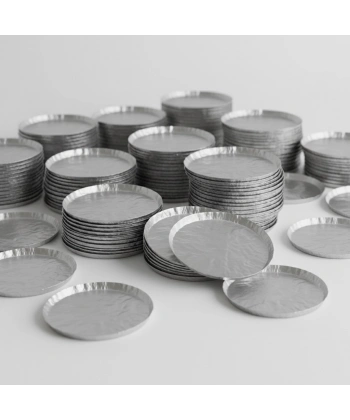 Alüminyum Tartım Kabı 100x8 mm – 100 Adetlik Toptan Set – Laboratuvar ve Endüstriyel Tartım Kapları