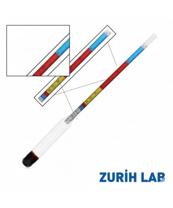 Cam Alkolmetre Renkli Skala - (Alkol Ölçer 0-100%) - Zurih Lab