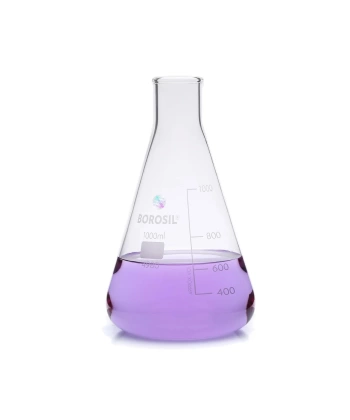 Cam Erlen 1000 mL - Erlenmeyer Flask Dar Boyunlu - (%100 Borosilikat)