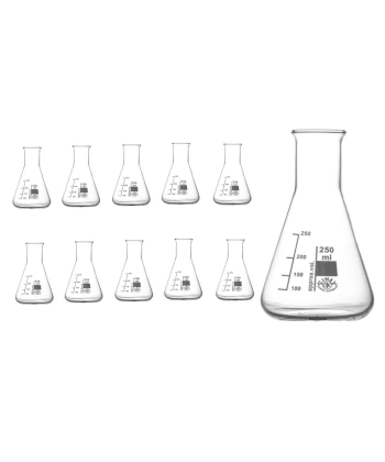 Cam Erlen (Erlenmeyer Flask) 250 mL - 10 Adetlik Toptan Set