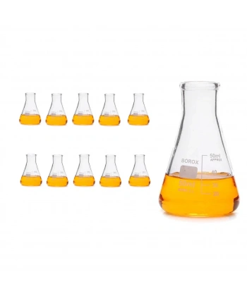 Cam Erlen (Erlenmeyer Flask) 50 mL - 10 Adetlik Toptan Set