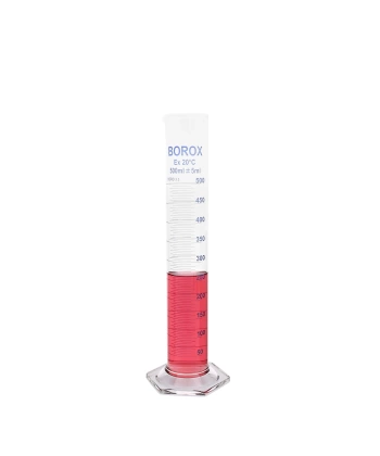 Cam Mezür 500 mL - Dereceli Silindir Mavi Skala