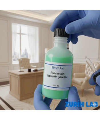 Fluorescein İndikatör Çözeltisi 100 mL – Yüksek Kaliteli Laboratuvar Reaktifi | Zurih Lab