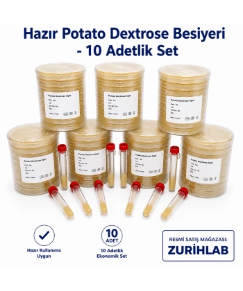 Hazır Potato Dextrose Besiyeri - 10 Adetlik Set