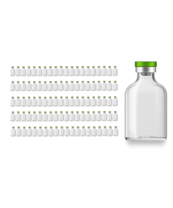 Kapaklı Tıpalı Flakon Cam Şişe 50ml - 100 Adetlik Toptan Set