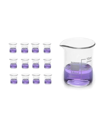 Kısa Form Cam Beher (Beaker) 10 mL - 12 Adetlik Set