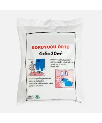 Koruyucu Örtü 4x5 = (20 m²) Boya, Tadilat ve Taşınma İçin Dayanıklı Yüzey Koruma