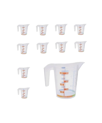 Kulplu Plastik Beher (Ölçü Kabı) 300 mL - Renkli Skala Beaker - BPA Free - 10 Adetlik Toptan Set - Yüksek Kaliteli