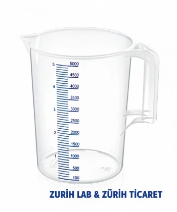 Kulplu Plastik Ölçü Kabı Beher 5 Litre - BPA Free - Maşrapa - Yüksek Kaliteli