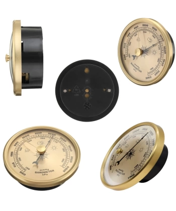 Metal Barometre 90 mm – Analog Hava Basınç Ölçer | Mekanik Hava Durumu Göstergesi