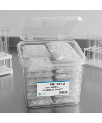 Otomatik Pipet Ucu 10 µl Şeffaf - Non Steril - 10.000 Adetlik Toptan Set