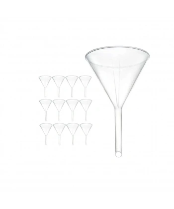 Plastik Laboratuvar Huni 100 mm - Uzun Saplı - 12 Adetlik Toptan Set