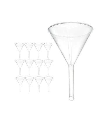 Plastik Laboratuvar Huni 150 mm - Uzun Saplı - 12 Adetlik Toptan Set