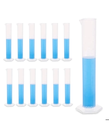 Plastik Uzun Form Mezür 1000 mL - Kabartma Skala - 12 Adetlik Toptan Set - Yüksek Kaliteli
