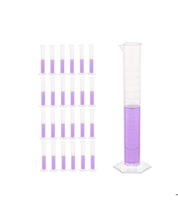 Plastik Uzun Form Mezür 250 mL - Kabartma Skala - 24 Adetlik Toptan Set - Yüksek Kaliteli