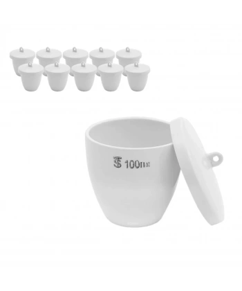 Porselen Kroze Kapaklı Pota 100 mL - 10 Adetlik Toptan Set - Yüksek Kaliteli