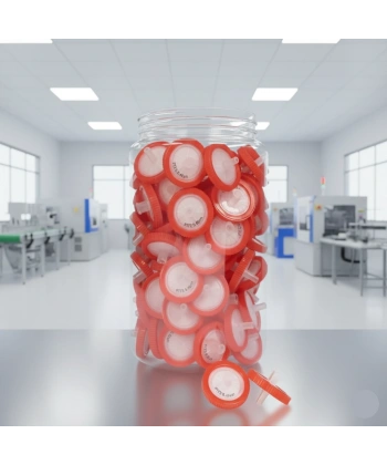 PTFE Hidrofobik Şırınga Filtre 0.45µm - Kırmızı | Non Steril - 100 Adetlik Set - Yüksek Kaliteli