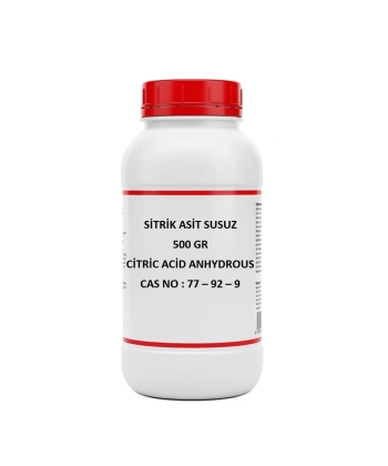 Sitrik Asit Susuz 500 gr - Citric Acid Anhydrous - (CAS NO: 77-92-9)