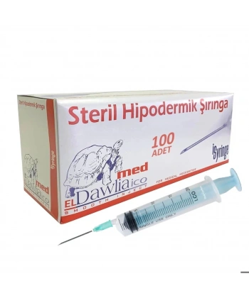 Steril Enjektör Şırınga 20cc (20mL) - 3 Parça - 100 Adetlik Set