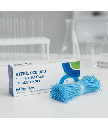 Steril Öze Ucu 1 uL - Halka Uçlu - 100 Adetlik Set - Yüksek Kaliteli