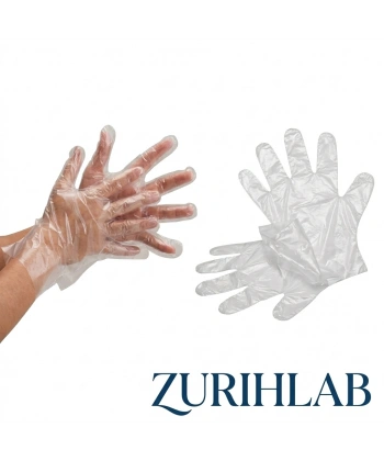 ZURIHLAB HDPE Şeffaf Eldiven 100lü Paket - Tek Kullanımlık Plastik Eldiven
