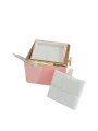 İthal Sonsuz Dönen Güllü Yüzük & Kolye Kutusu (Karton Çantalı) Pudra