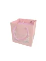 İthal Sonsuz Dönen Güllü Yüzük & Kolye Kutusu (Karton Çantalı) Pudra