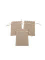 Kadife (SÜET) Yıldız Kese 10 Adet 8,5 x12 cm Boy Takı, Altın Kesesi (Krem)