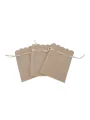 Kadife (SÜET) Yıldız Kese 10 Adet 8,5 x12 cm Boy Takı, Altın Kesesi (Krem)