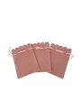 Kadife (SÜET) Yıldız Kese 10 Adet 8,5 x12 cm Boy Takı, Altın Kesesi (Pudra)