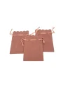 Kadife (SÜET) Yıldız Kese 10 Adet 8,5 x12 cm Boy Takı, Altın Kesesi (Pudra)