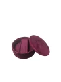 Lüks Kadife Yuvarlak Takı ve Mücevher Kutusu (12x12 cm) Bordo