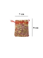 Organize Gül Desenli 25 Adet 7X9 cm Boy Takı, Altın ve Hediye Kesesi(Kırmızı)