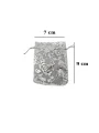 Organize Gül Desenli 25 Adet 7X9 cm Boy Takı, Altın ve Hediye Kesesi(Beyaz)