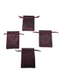 Saten & Parlak Kese Bordo 25 Adet 9x12 cm Takı, Altın Kesesi (ipli & Büzgülü)