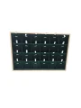 Süet Bölmeli Kolye Küpe Tablası (Ahşap Kasalı) 18li (Yeşil)