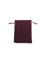 Süet & Kadife Duble Kese Bordo 25 Adet 9x12 cm Takı, Altın Kesesi (ipli & Büzgülü)