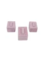 Yüzük Standı Üçlü Süet (tırnaklı) 3x3,5 cm (3 adet) Pembe