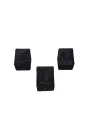 Yüzük Standı Üçlü Süet (tırnaklı) 3x3,5 cm (3 adet) Siyah