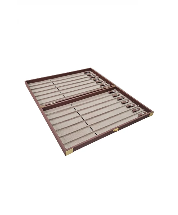 14lu Tesbih Kutusu (ahşap Kasa) Deri Yaldız Şeritli TABA 26x42 cm