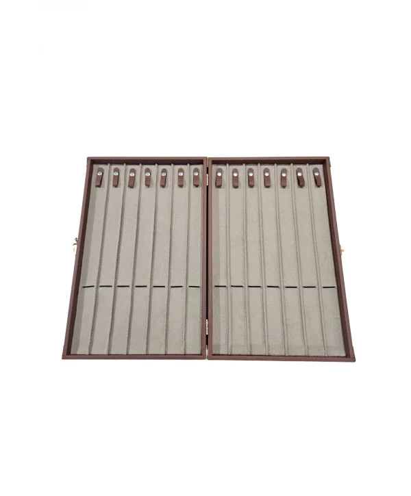 14lu Tesbih Kutusu (ahşap Kasa) Deri Yaldız Şeritli TABA 26x42 cm