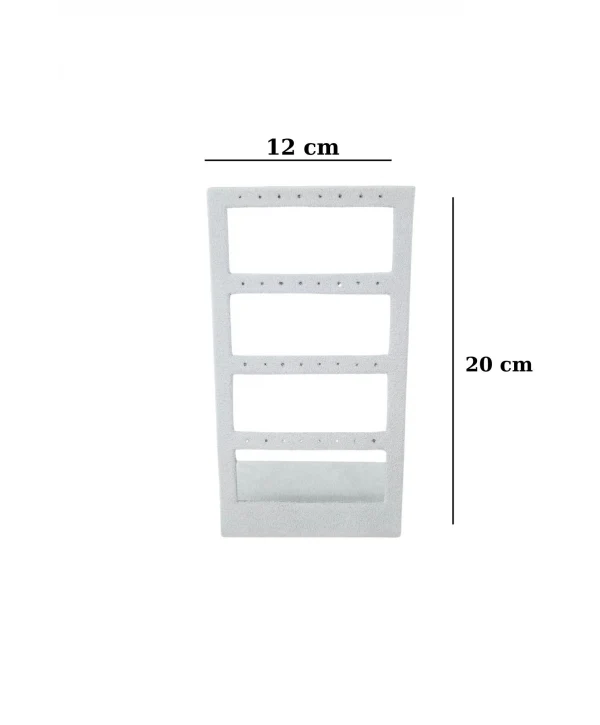 16lı 4 Basamaklı Sac Süet Küpelik Standı Gri (12x20 cm)