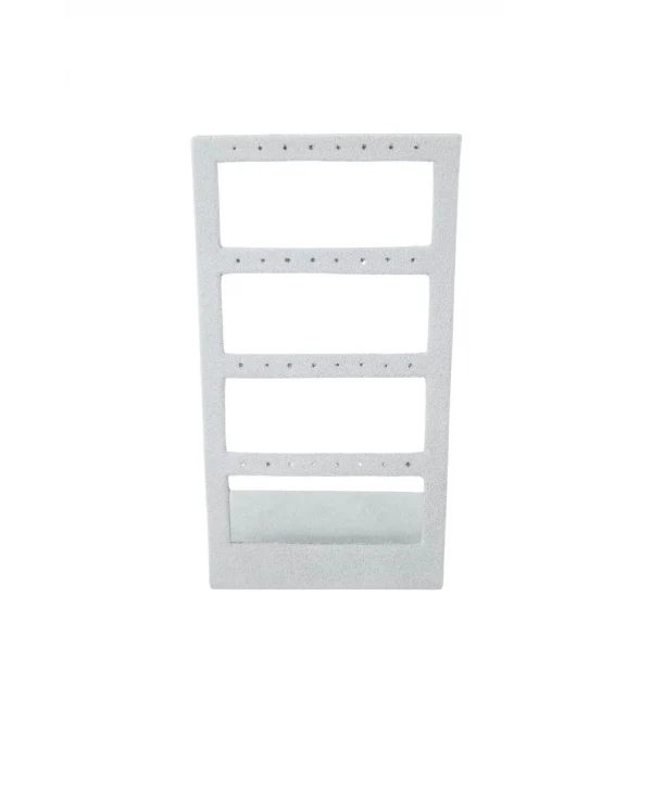 16lı 4 Basamaklı Sac Süet Küpelik Standı Gri (12x20 cm)